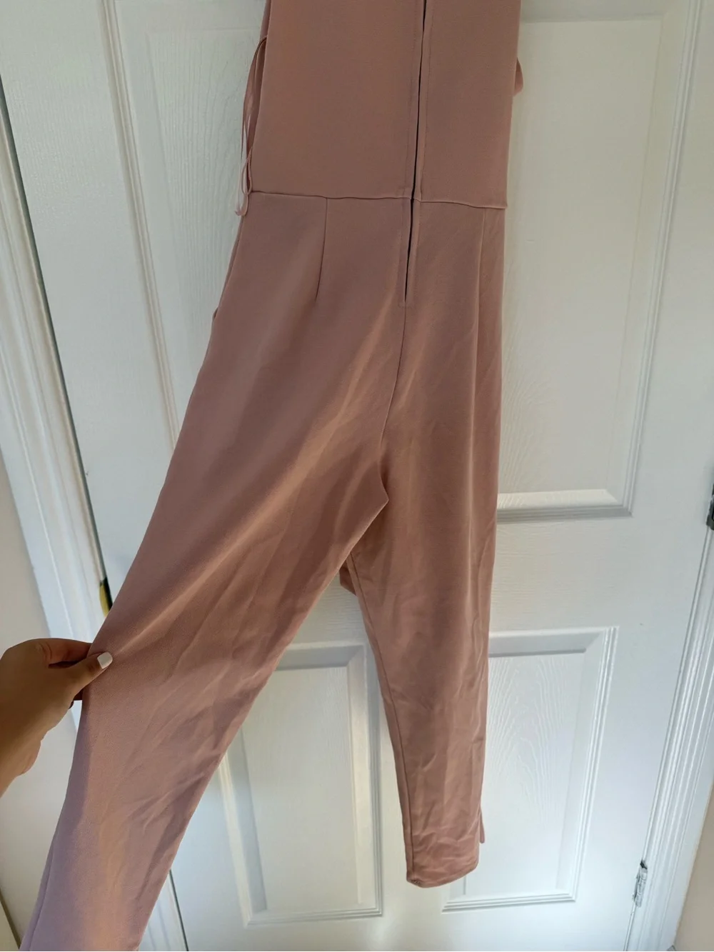 One-Shoulder Mauve Pink Jumpsuit with Waist Tie